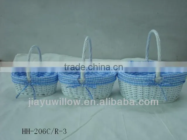 Yellow Painted Willow Basket w/ Candle Shade