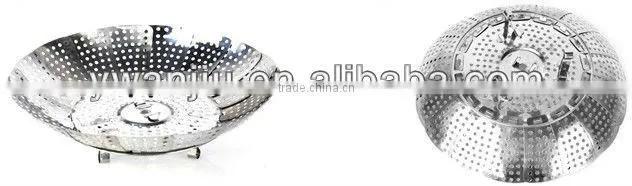 Stainless steel super practical multifunctional telescopic fruit tray / steaming dish