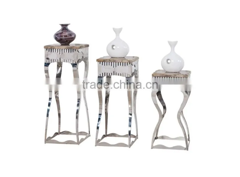 Marble Top Metal Crystal Flower Stand