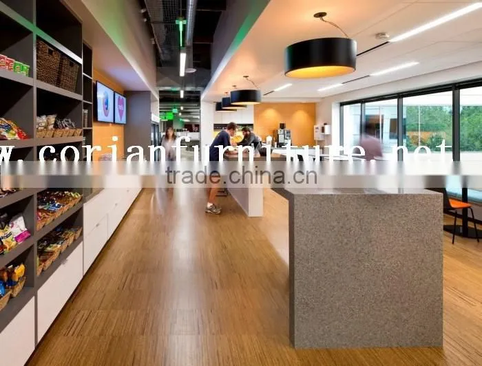 Custom sized solid surface bar counter