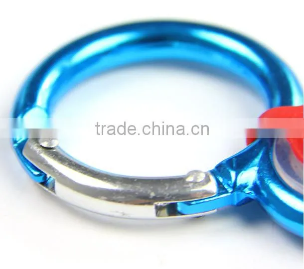 New products, led light mountaineering buckle,round aluminium hook