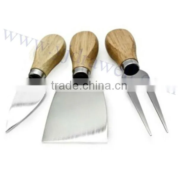 AM-1385 Wooden board with 3pc cheese knife set