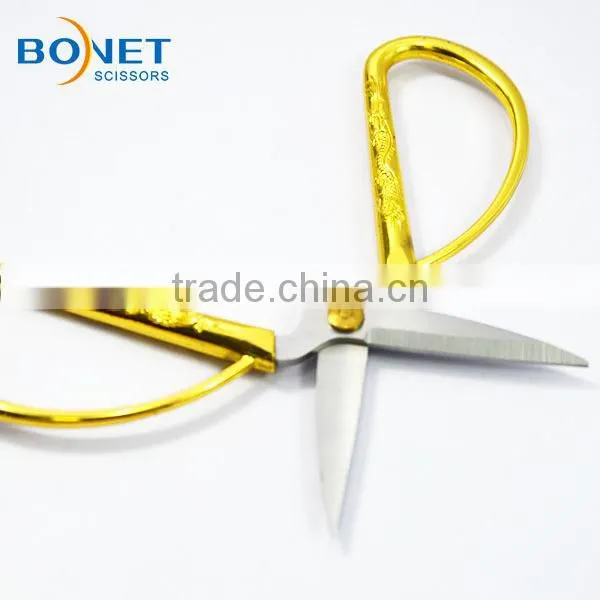 S11005 FDA qualified 5-1/8" imitation gold scissors for ribbon cutting ceremony