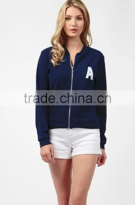 Custom Varsity Jackets Trendy Spring Knit Navy Bomber American Cheerleader Style Romber For Wholesale Blank Varsity Jackets