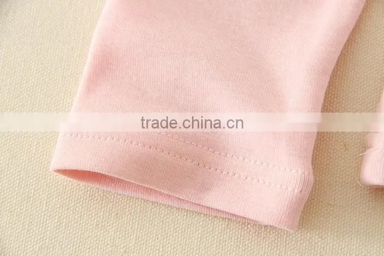 child one piece undershirts long sleeves top for girls baby pink and white long sleeves T-shirts for autumn