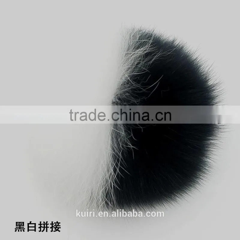 Multicolor genuine fox pom poms with 12cm