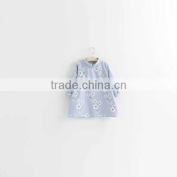 Hot 100% custom made clothing manufactures kids girls Chinese traditional dress 2016 new design