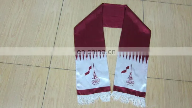 Silk Screen Printing National Qatar Body Flag Cape