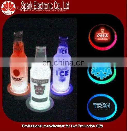 super thin flash blinking LED flashing coaster