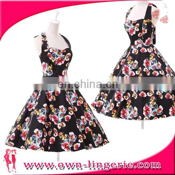 Wholesale rockabillie dress Blue Evening Dresses For Middle Aged Women Fashion Dress Vintage Rockabilly