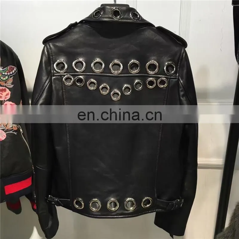 Custom Design Women Black Leather Jacket Custom Made Leather Jacket