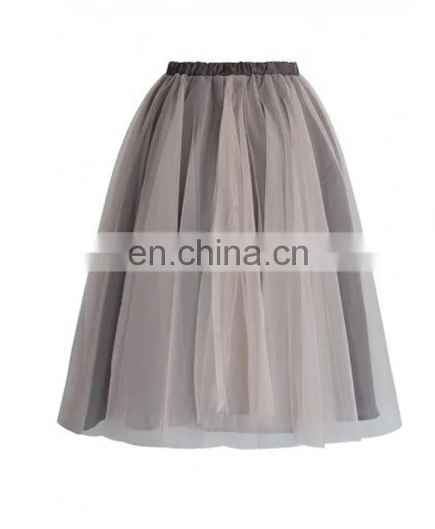Mesh Tulle Skirt in Taupe