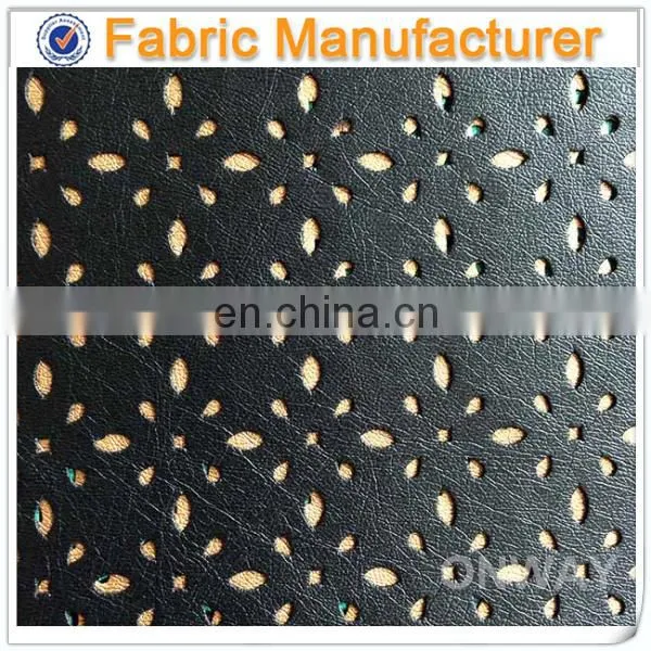 Shaoxing onway textile Make-to-order embossed pu leather designer pu leather wallet pu leather car seat cover