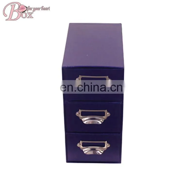 Navy Blue Custom Logo Drawer CD Box Clothes Storage Box