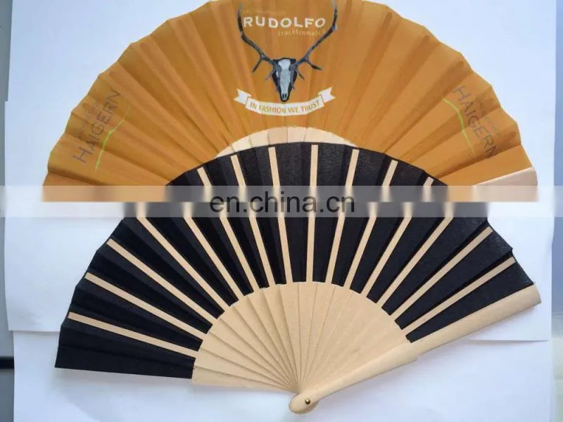 Promotional custom printed wooden folding hand fans bulk
