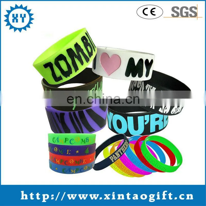 Custom cheap glitter silicone bracelet