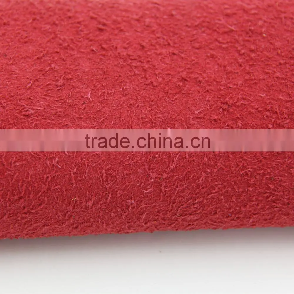 long pile leather flocking powder knitted fabric for pu coating fabric
