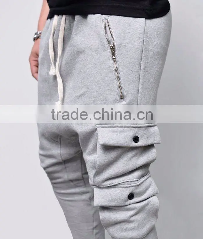 DOUBLE POCKET SLIM DROP BAGGY SWEATPANTS Black Standard Sports