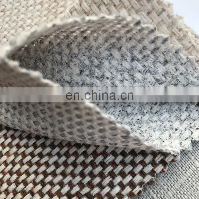 New coarse linen yarn-dyed sofa fabric imitation cotton linen interwoven plain weave small fresh pillow cloth cushion cloth