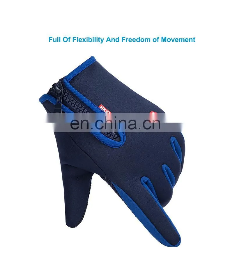 Wholesale Waterproof Gray neoprene fabric with touchscreen fingers outdoor sport diving protective glove