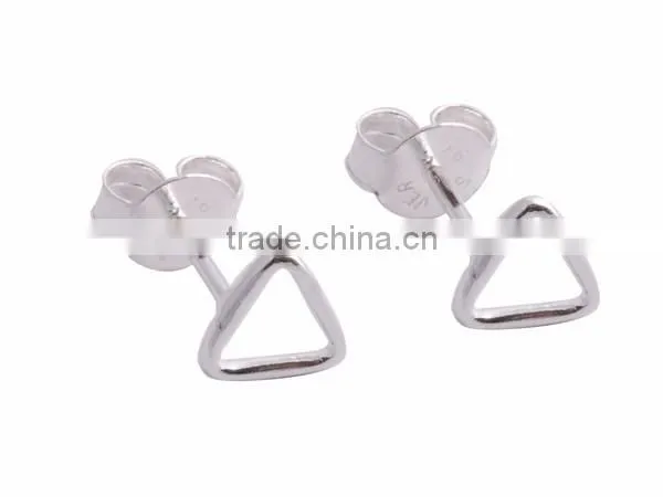 Plain Triangle 925 Sterling Silver Stud Earring