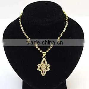 importing jewelry from china stainless steel jewelry flower necklace gold