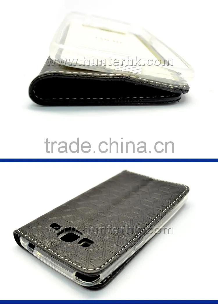 Rhombus Pattern PU Leather Case For Samsung G530