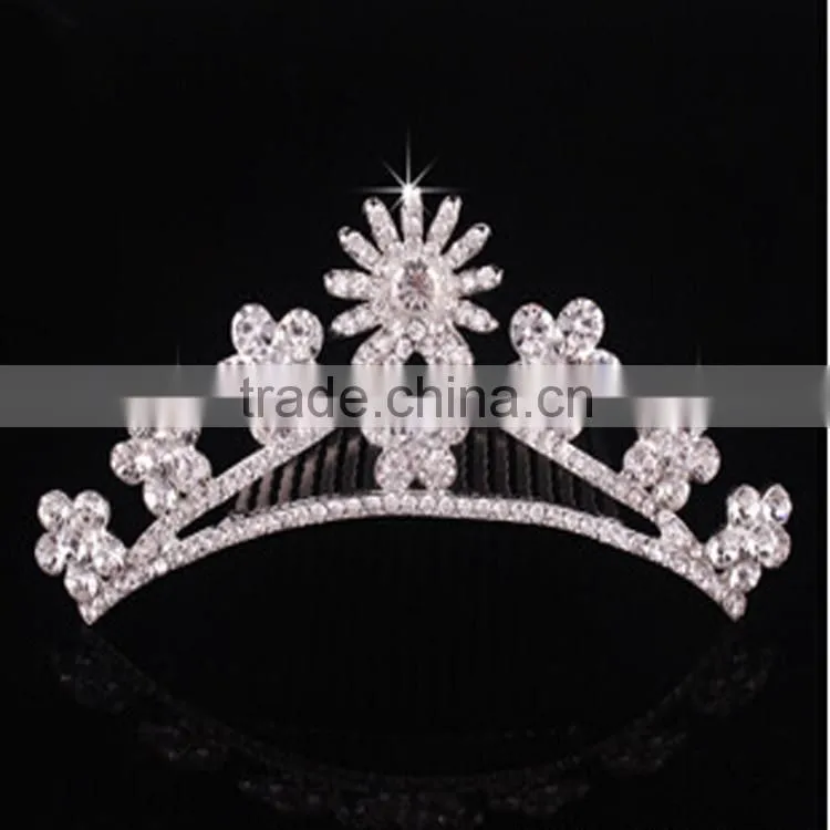 Fashion sunflower girls hair accessories jewelry beauty crown pearl crown for women