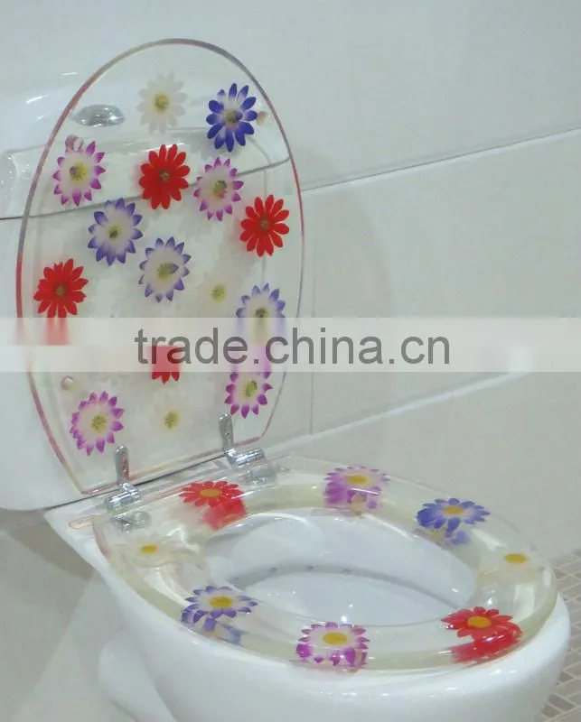 decorated covers wc poly resin toilet seat flap wc resin