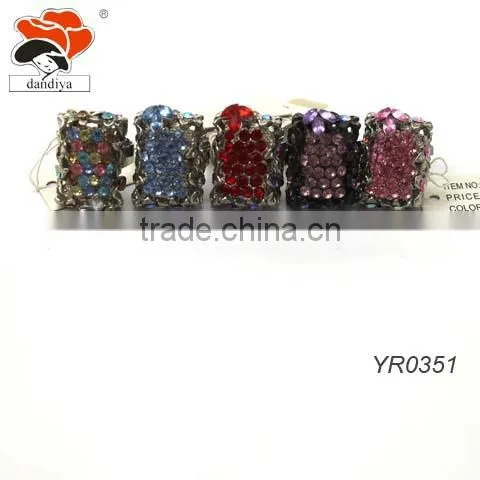 Yiwu New Arrival Jewellery rhinestone Rectangle Ring factory Direct Sale