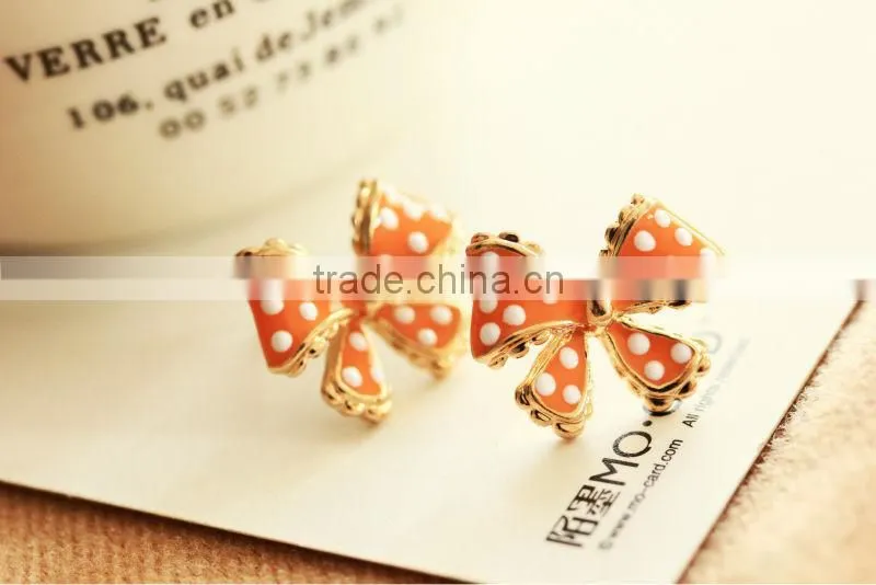 Fashion bowknot earrings pink bowknot earring bowknot stud earrings