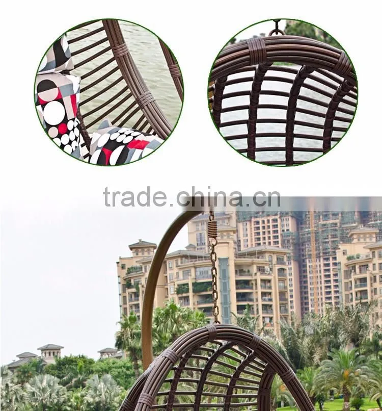 Rattan Outdoor Steel Garden Swing Chair Cover Outdoor Single Seat Swing Chair