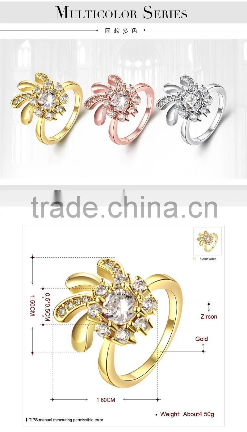 2015 New latest dubai gold ring designs for girls