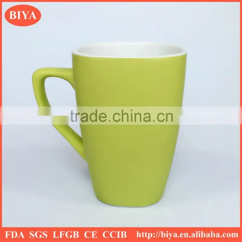 print mug 2016 Cheap stoneware mug sandblast letters coffee tea mug with handle