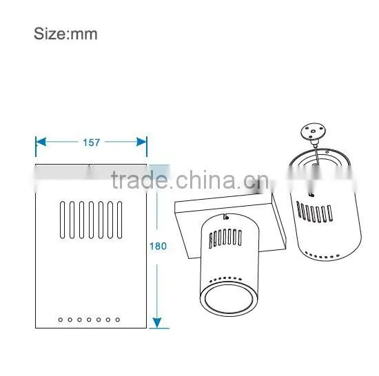 Environmetal frindly European standard LED surface mounted downlight 40w