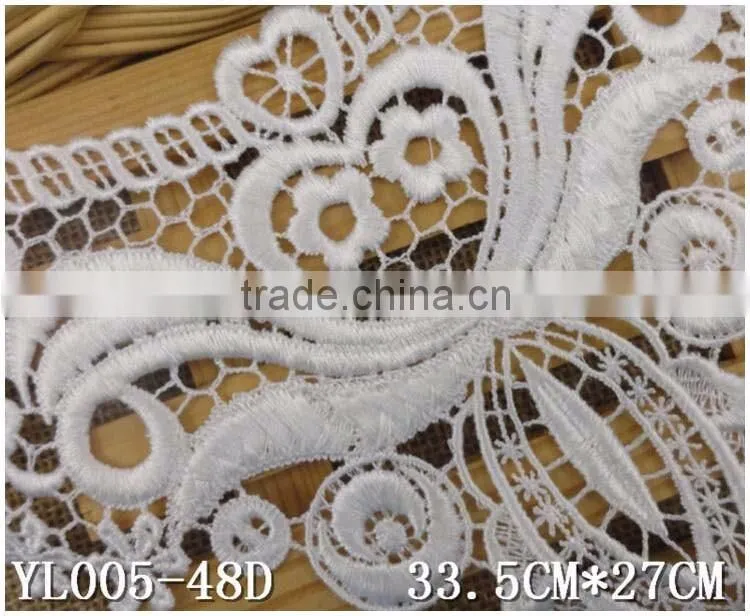 Welcome Customize Trim,New Design Creamy White DIY Fashion Chemical Water Soluble U Neck Lace Trim Applique for Garment