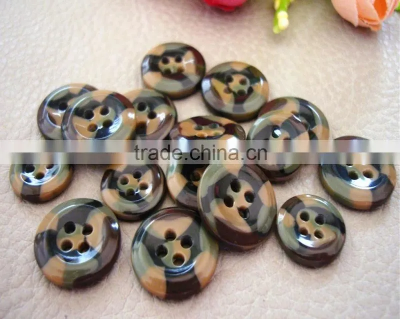Sedex Audited Factory 2 Pillar Resin Button for military garment, polyester military garment button