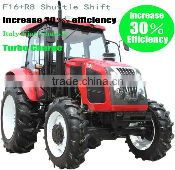 Henan QLN 100hp 4*4 wheeled agricole traktor(cabin and implements are available)