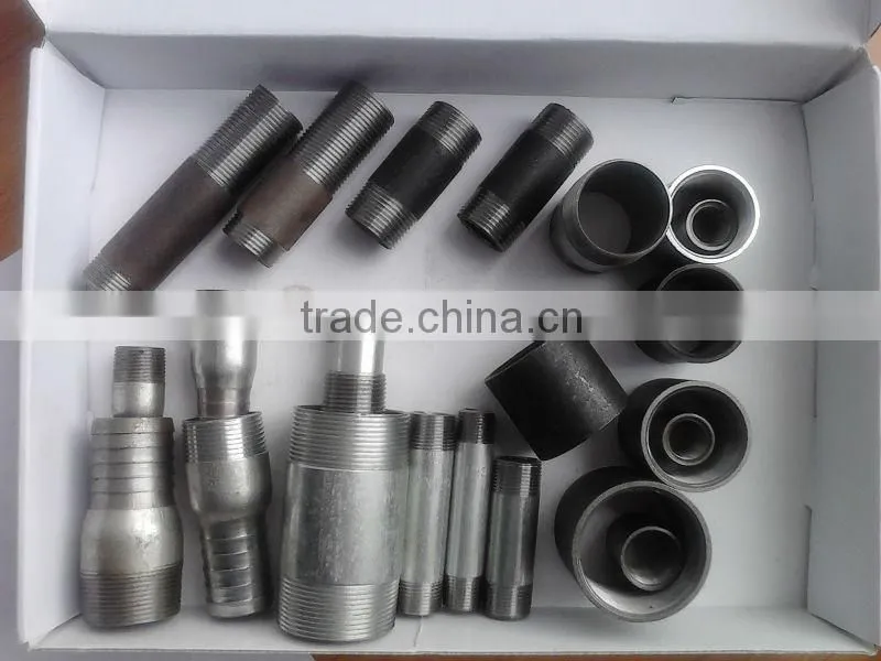 zinc / galvanized Carbon Steel pipe fittings Sch40 NPT nipples pipe nipples
