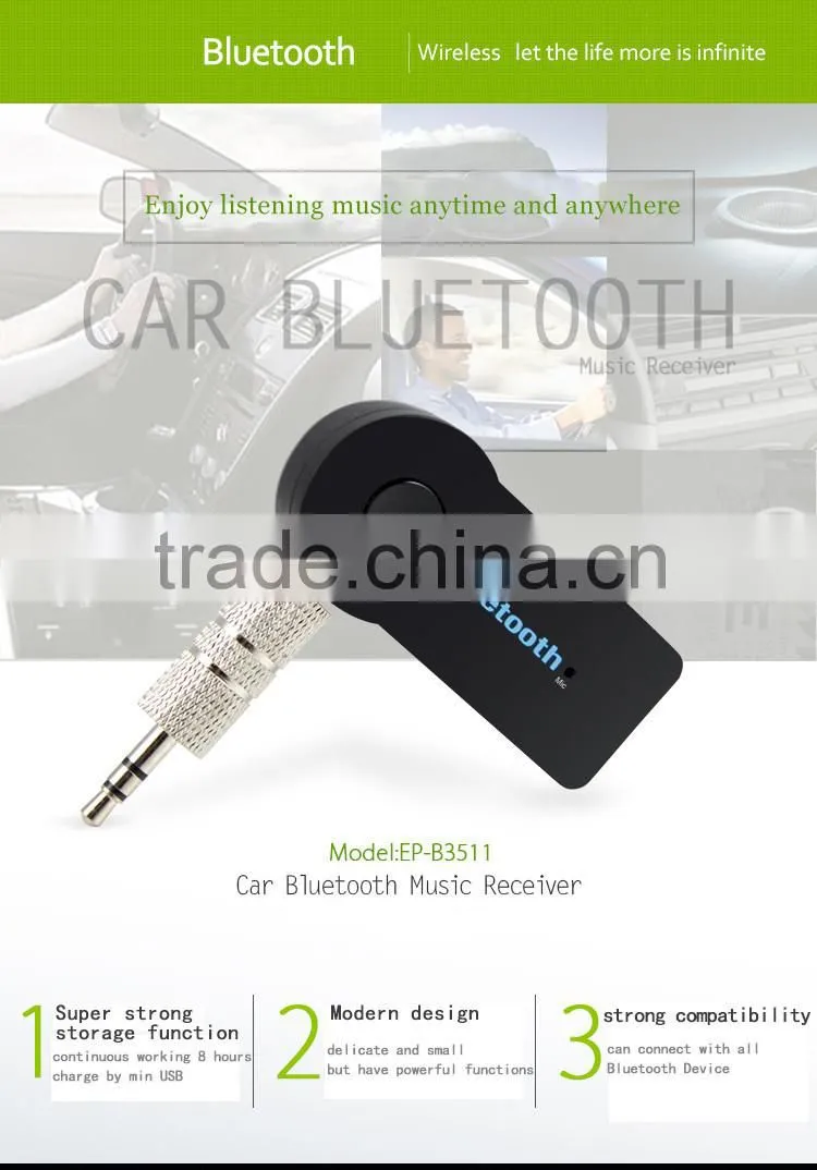 Cheap 3.5mm Bluetooth Audio Receiver Car Bluetooth Music Receiver with Stereo Output