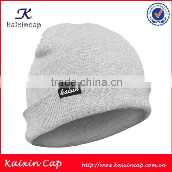 custom high quality plain beanie with custom tags