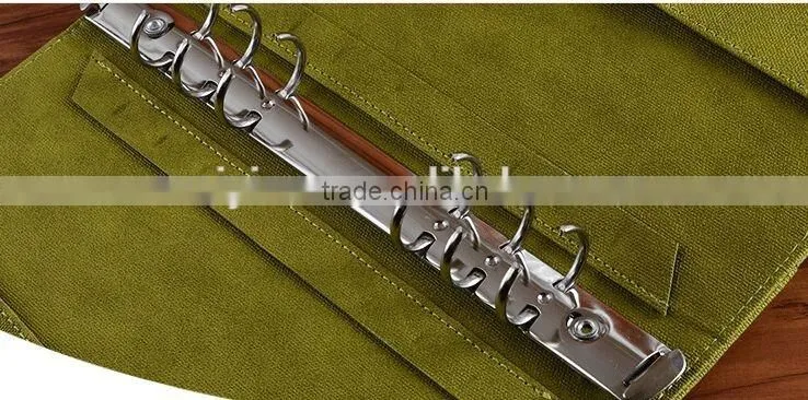 faux leather notebook case 6 ring binder organizer