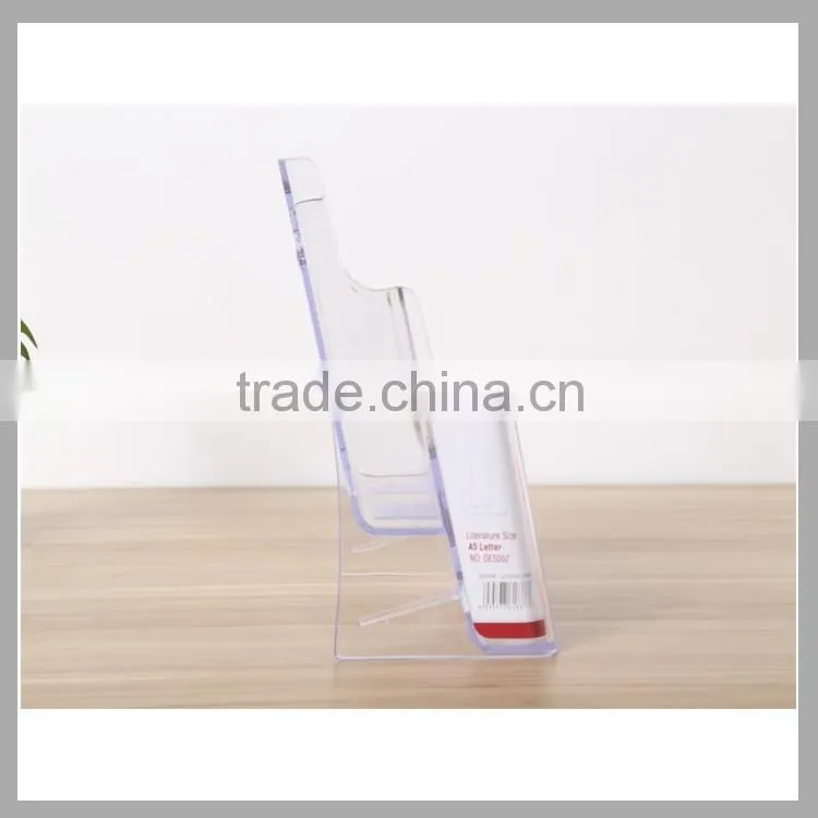 Best price A4 plastic clear magazine display stand