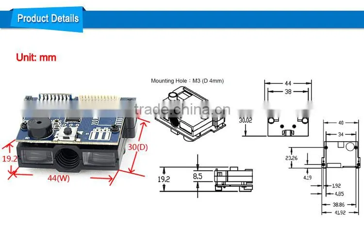 LV12 CCD OEM Cheap 1D Android Barcode Scanner for Ticketing Machine