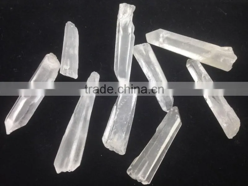 Natural crystal clear quartz point charm necklace on top for jewelry