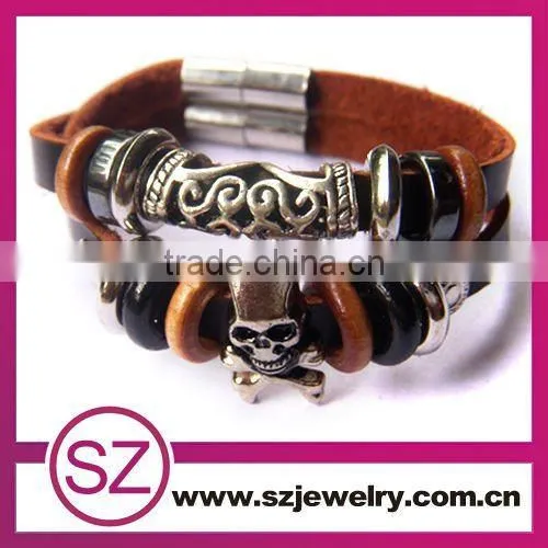 2013 wholesale hot sell Jewelry Clasp Leather Jewelry Bracelet Vners