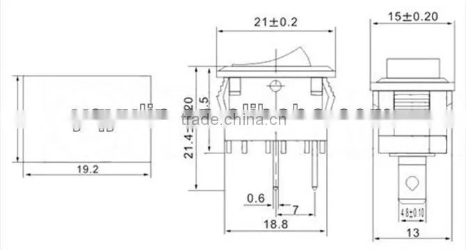YU3-12 white electrical on-off 2 poles rocker switch 20a 250vac
