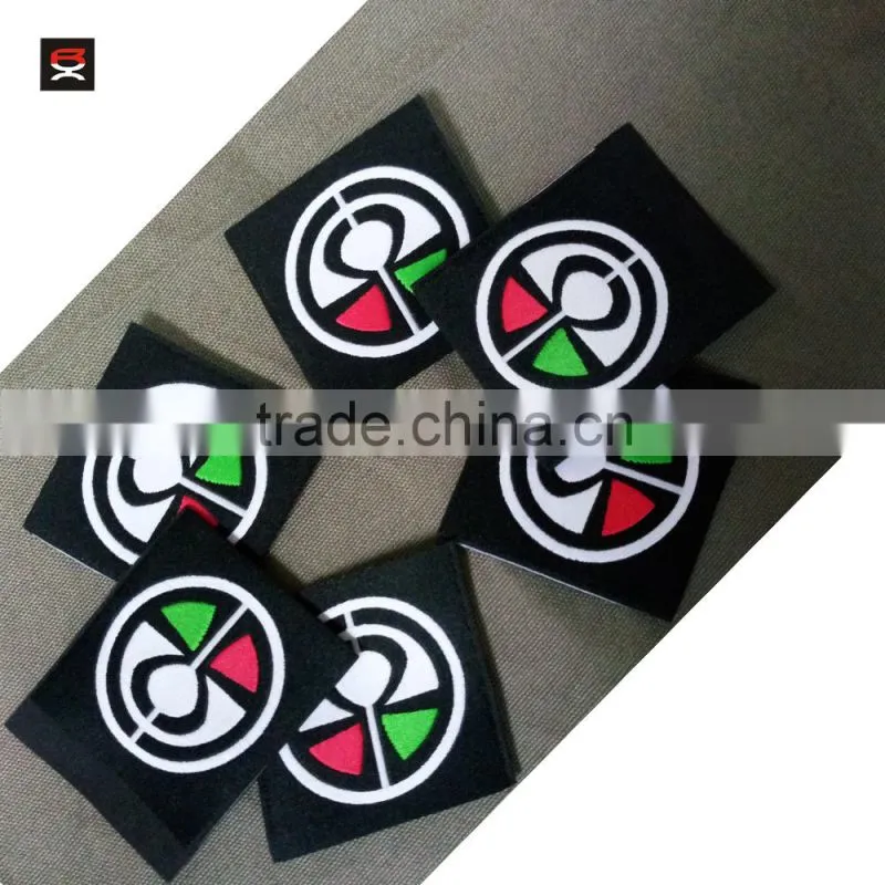 Custom Colorful Embossed effect woven labels ,clothing label