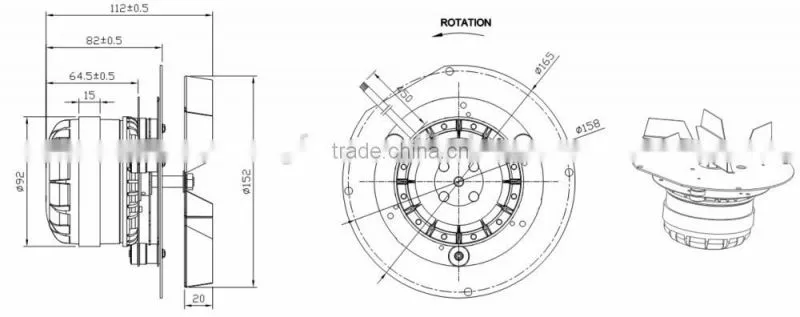 stainless steel wood pellet stove fan with Thermal Protection 130 degree