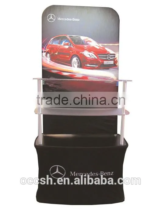 Tension Fabric Counter Promotion Table Supermarket Trade Show Promotion Desk
